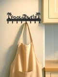 Pool Towels Wall Rack, Beach Theme, 8 Hooks