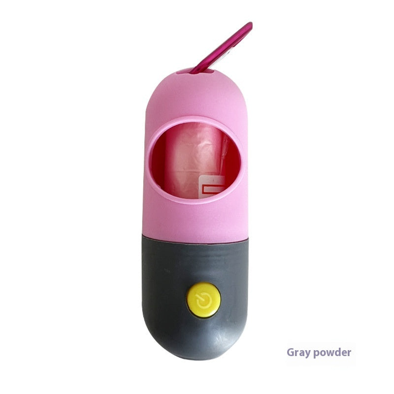 Poop Bag Dispenser with LED Light, Pink and Gray - image 2