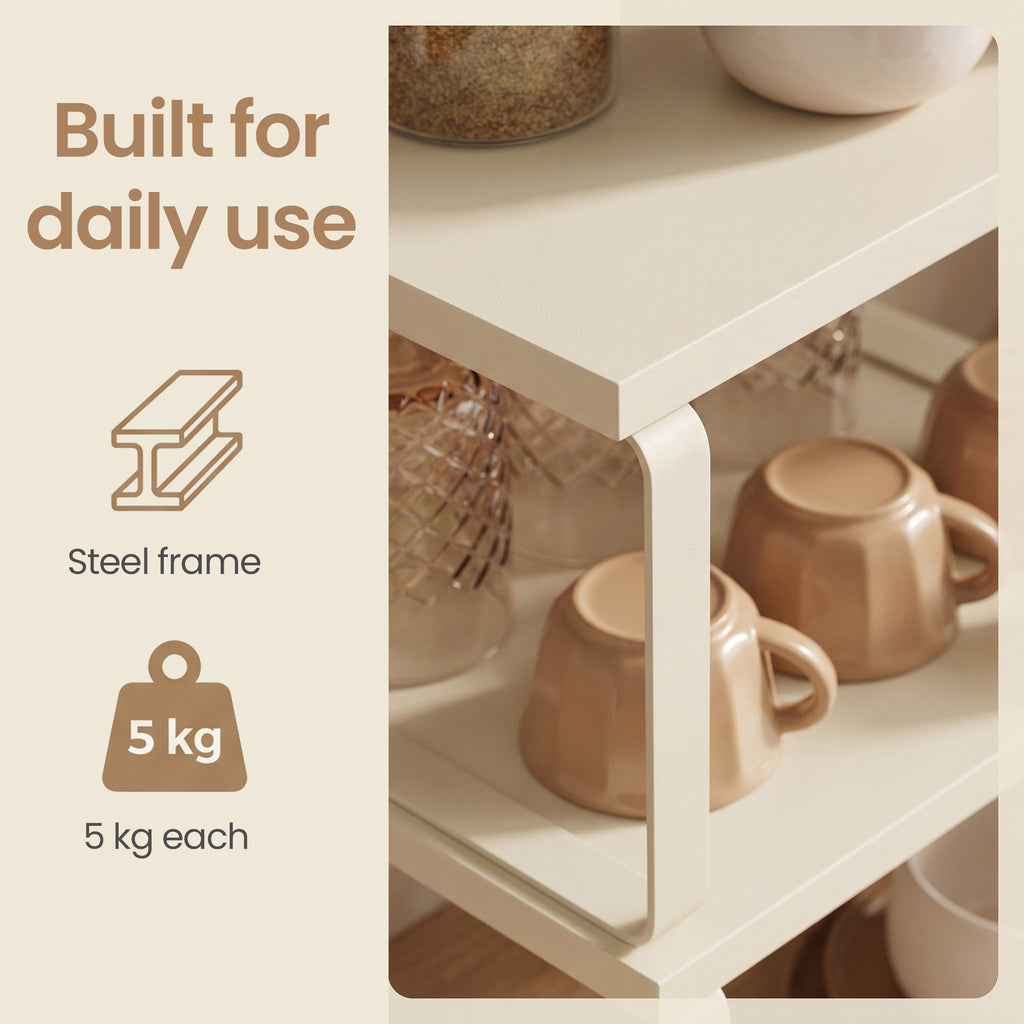 Stackable Cabinet Shelf Risers, Set of 3, White - image 4