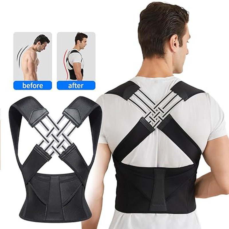 Adjustable Posture Corrector Back Brace, Black, Size M - image 3