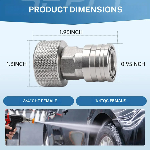 Garden Hose to Pressure Washer Quick Connect Adapter