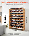 Freestanding Wine Rack, 8 Tier, 72 Bottles