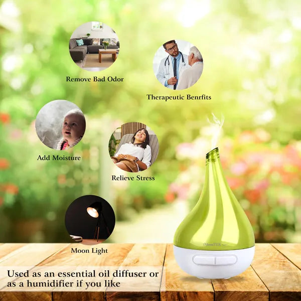 Drop-Shaped Cool Mist Diffuser, 177 ml, Green - image 5