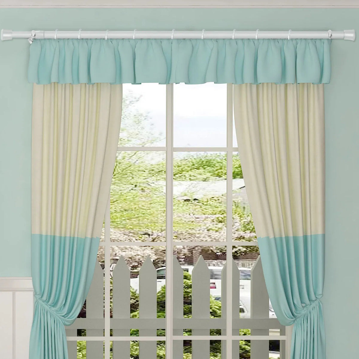 Spring Tension Curtain Rod, White - image 8