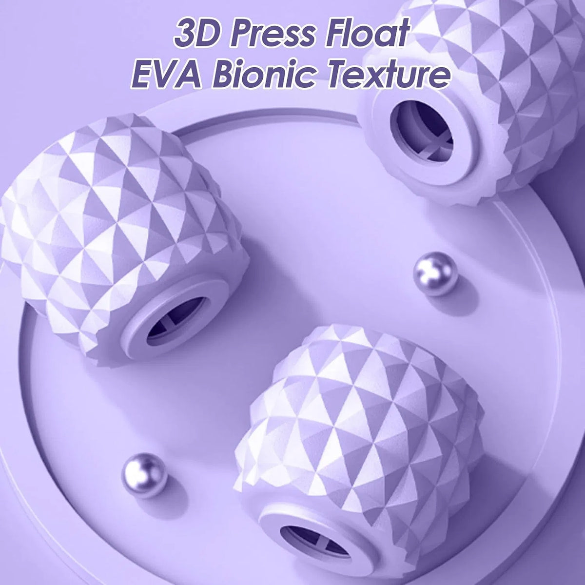Muscle Roller Stick, 9 Wheels, Purple - image 7