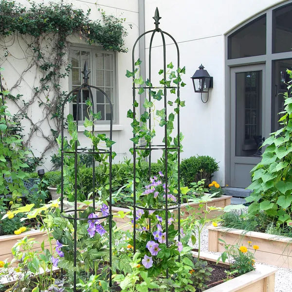 Garden Obelisk Trellis, 6.2 ft, Black - image 7