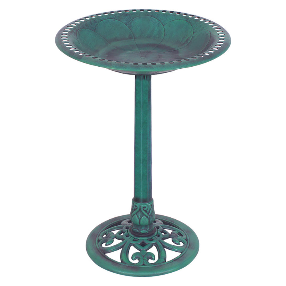 Pedestal Bird Bath, Green - image 2