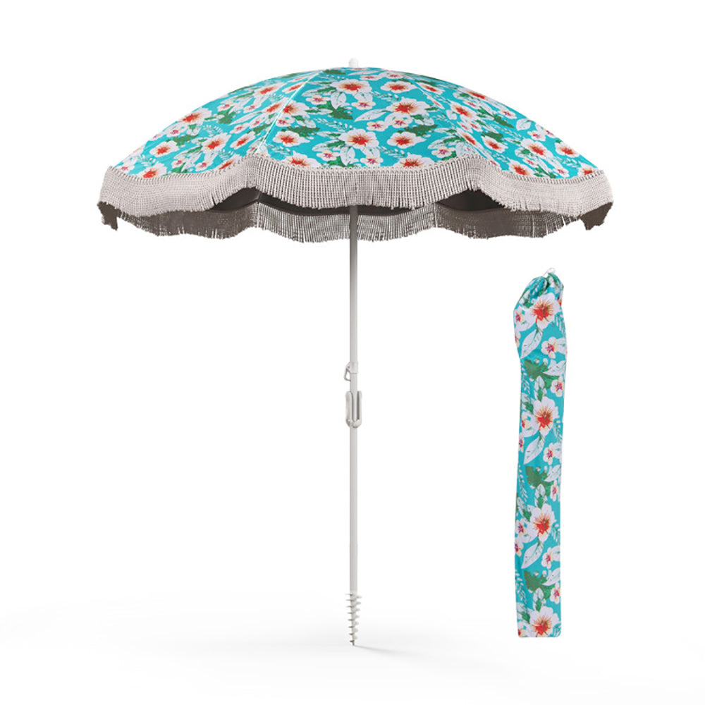 Fringe Beach Umbrella, 6.5 ft, with Tilt and Sand Anchor - image 2