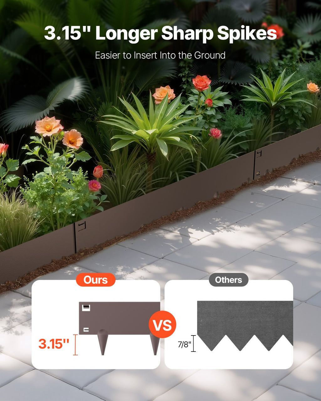 Steel Landscape Edging, 5 Pack, Brown - image 4