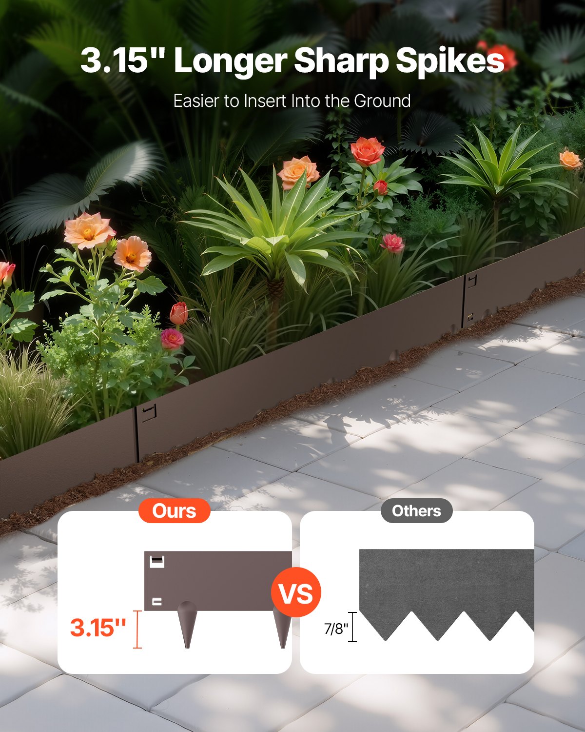 Steel Landscape Edging, 5 Pack, Brown - image 4