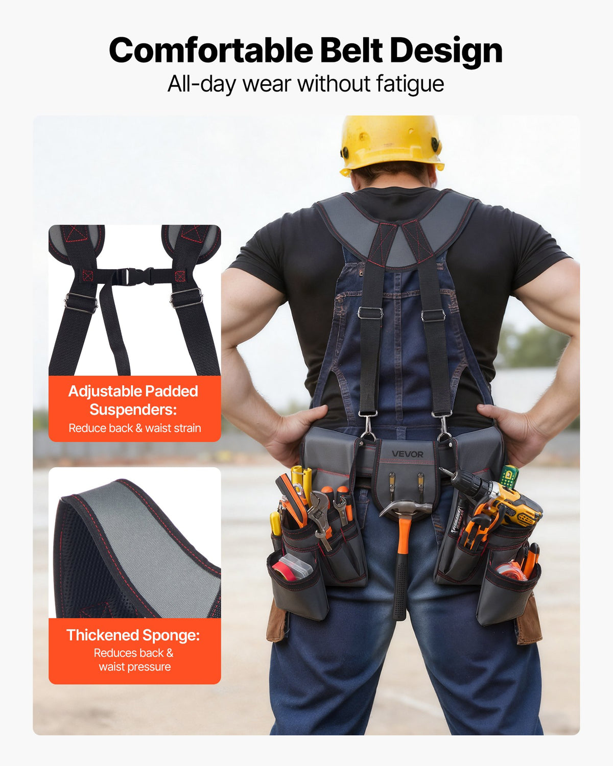 Tool Belt with Suspenders, 22 Pockets - image 4