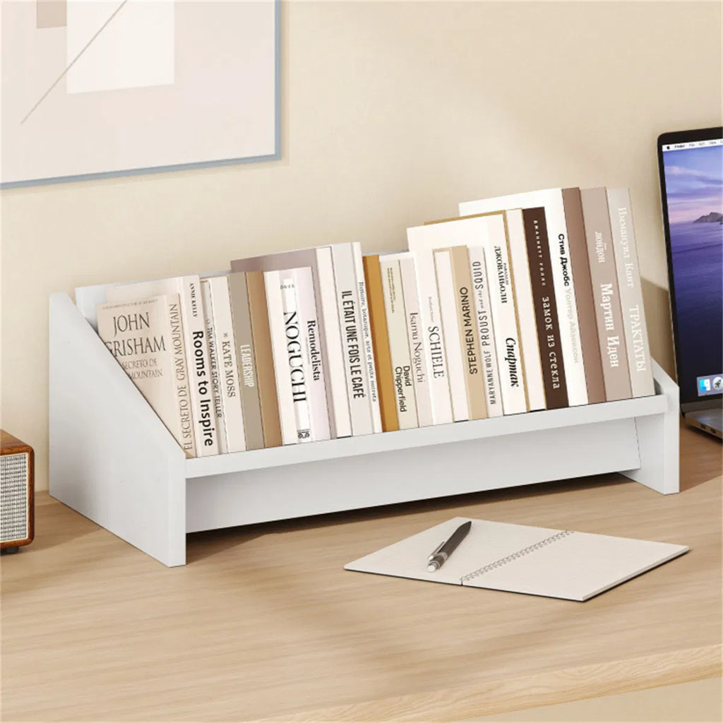 Tilted Desktop Bookshelf, White - image 5
