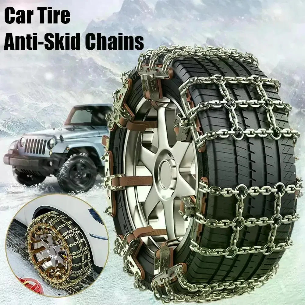 Car Snow Traction Chains, 4 Pack, Tire Width 165-265 mm