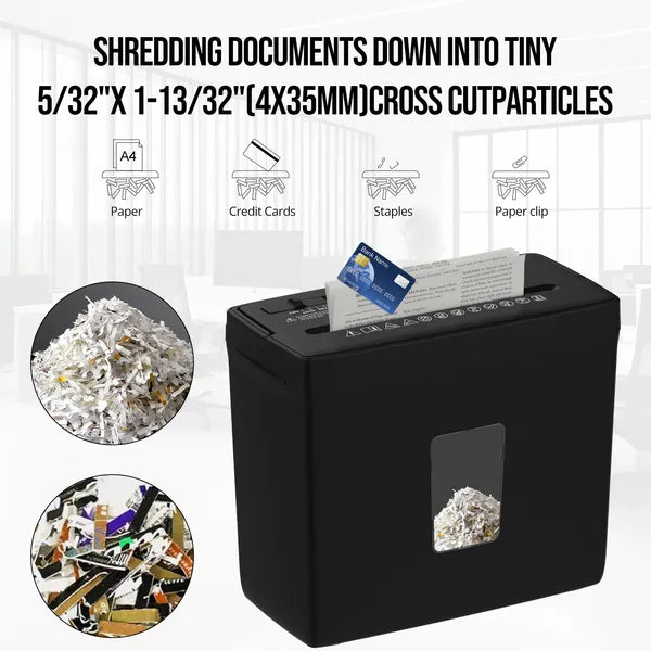 Crosscut Paper Shredder, 5 Sheet, P-4