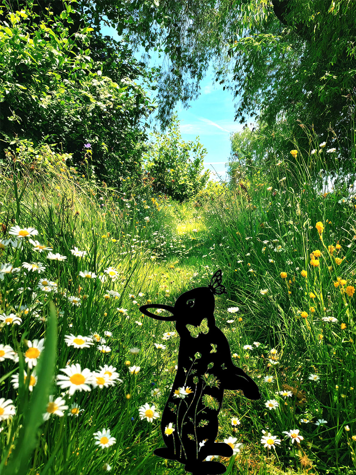 Rabbit Silhouette Metal Garden Stake - image 4