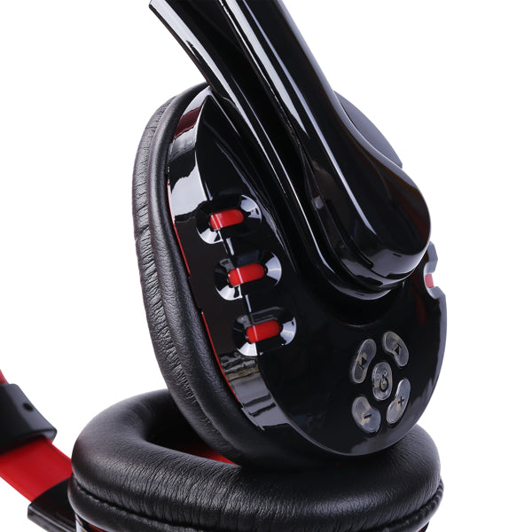 Bluetooth Over-Ear Headset with Mic, Black and Red - image 7