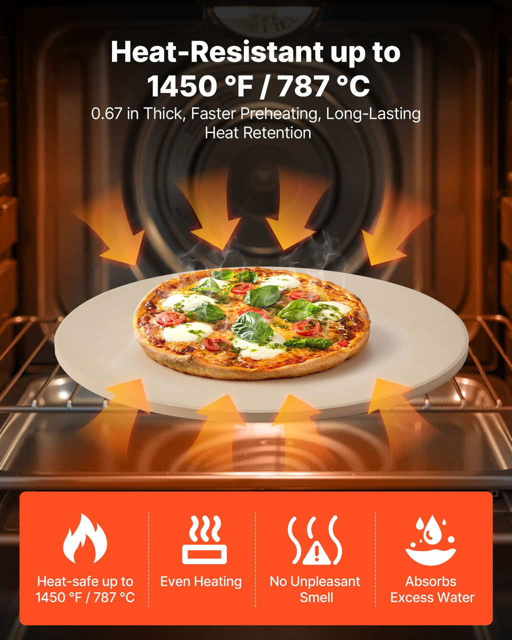 Round Pizza Stone, 16 in, with Rack - image 4