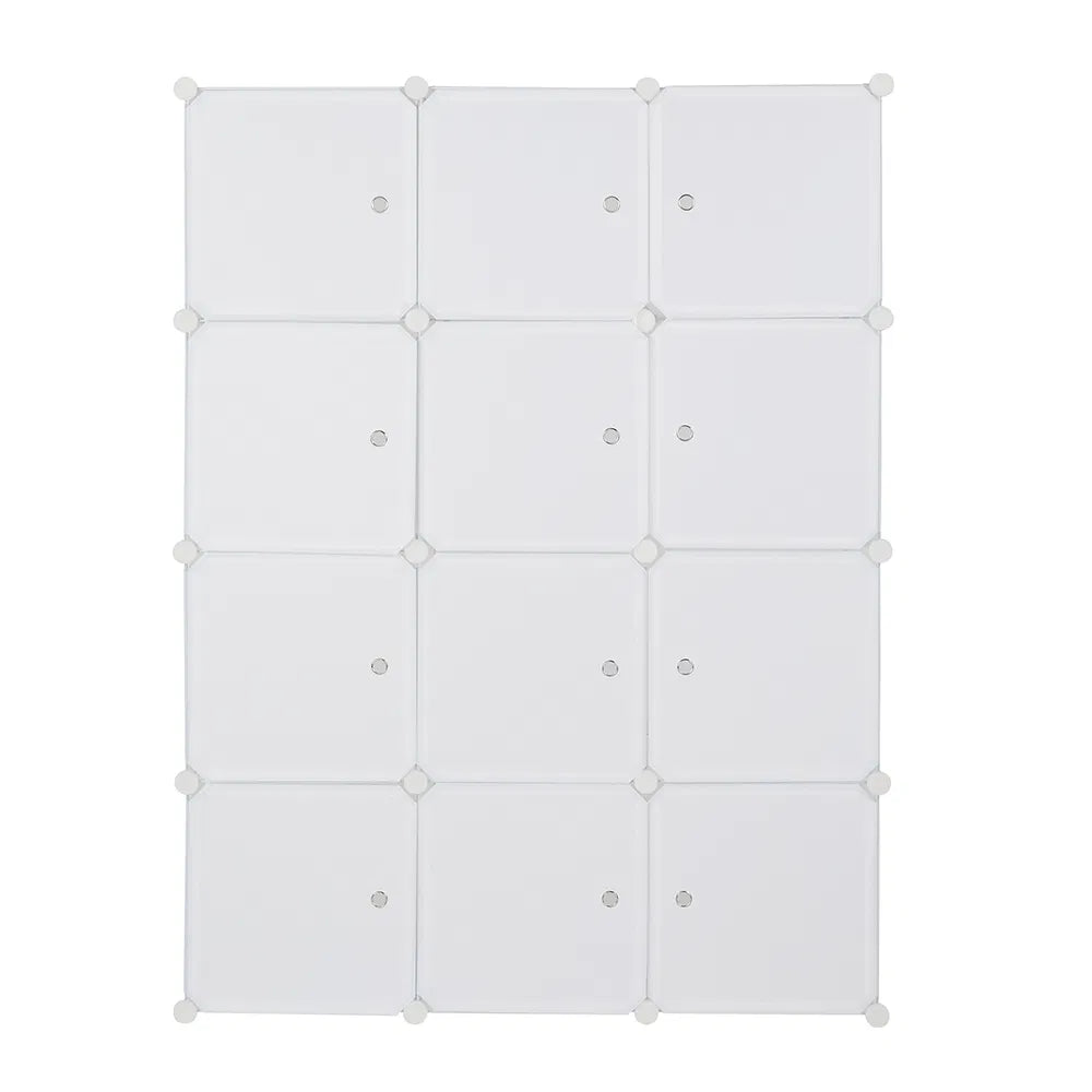 12 Cube Storage Organizer with Hanging Rod, White - image 9