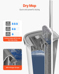Flat Mop and Bucket Set with 3 Washable Pads