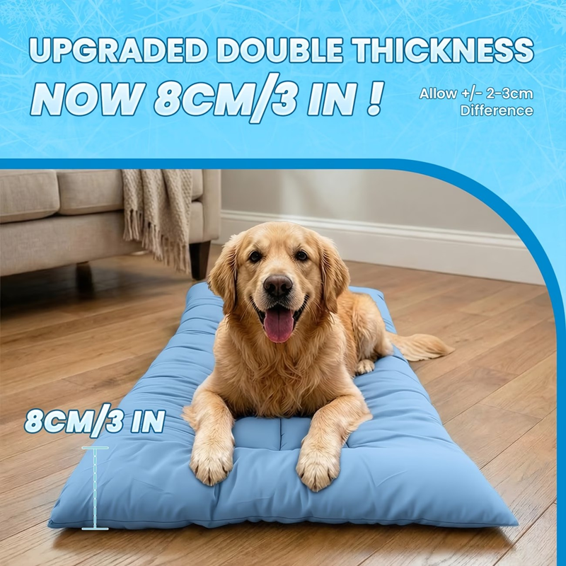 Quilted Dog Bed Mat, XXL, Blue - image 2