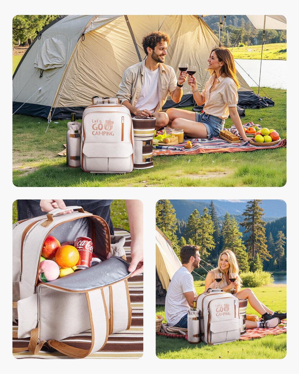 4-Person Picnic Backpack with Insulated Cooler - image 10