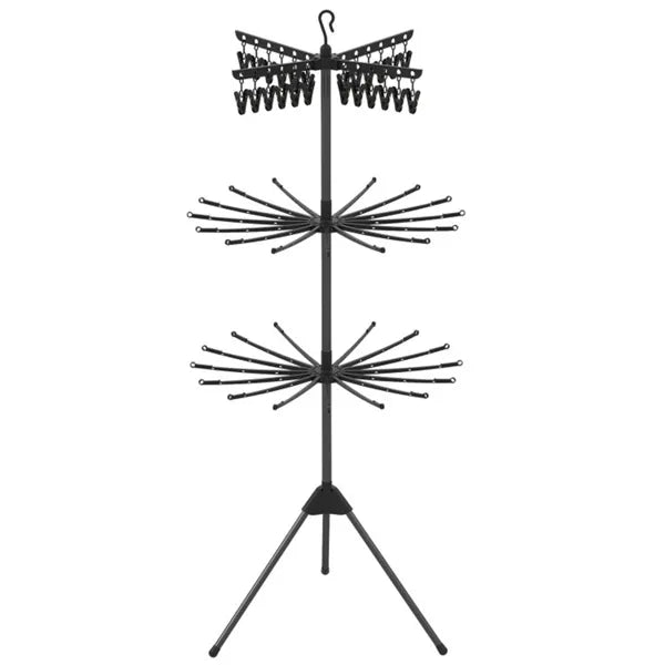 3-Tier Foldable Clothes Drying Rack, 70 in, 24 Clips