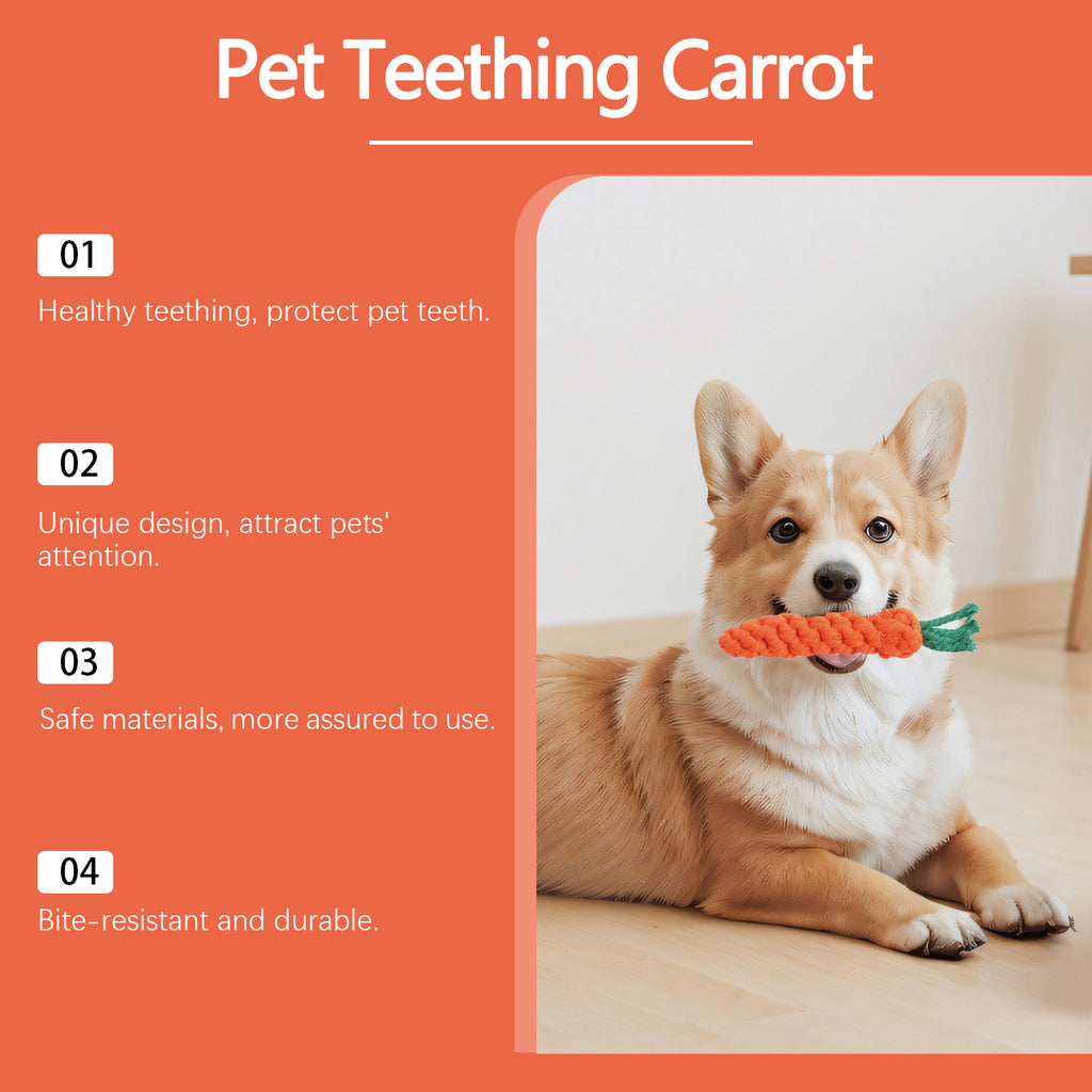 Cotton Rope Carrot Dog Chew Toy - image 5