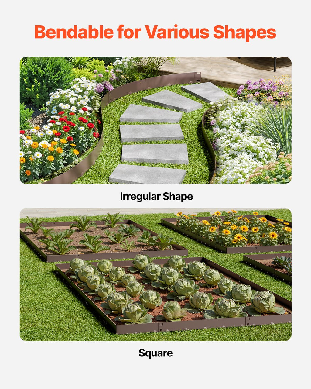 Steel Landscape Edging, 5 Pack, Brown - image 3