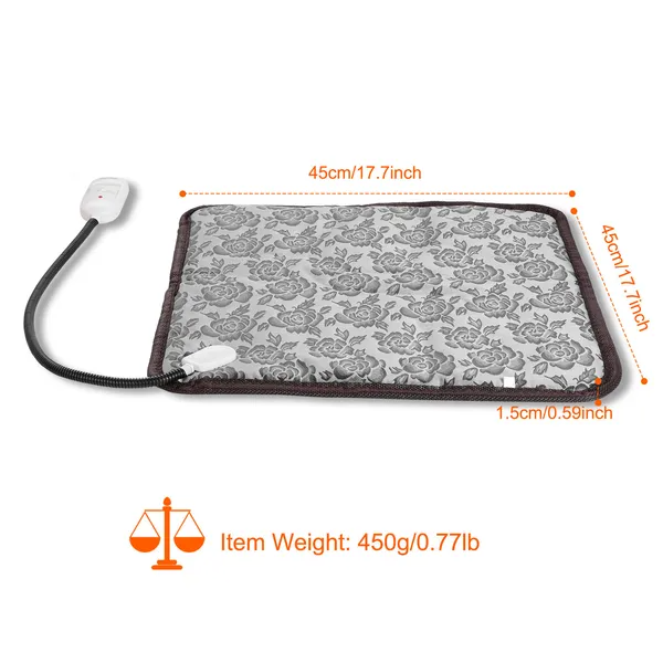 Pet Heating Pad, 17.7 Inch, Gray - image 6