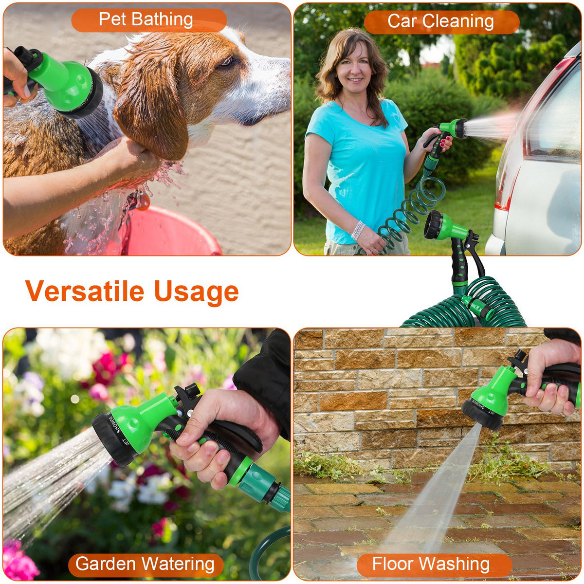 Recoil Garden Hose, 65 ft, with 7-Pattern Nozzle - image 4