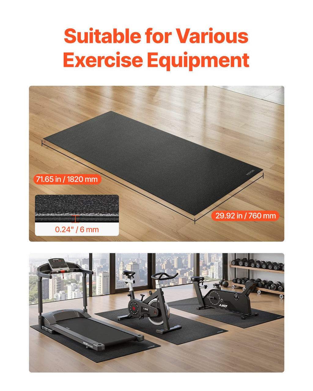 Treadmill and Exercise Equipment Mat, 30 x 72 in - image 5