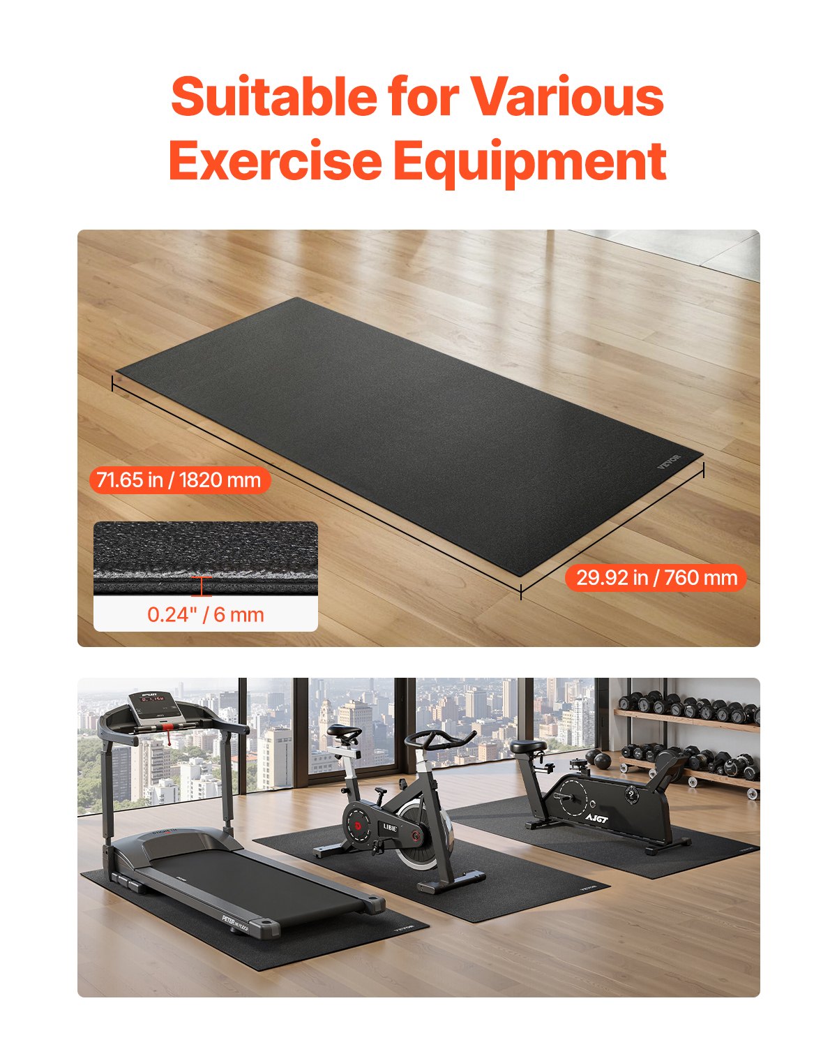 Treadmill and Exercise Equipment Mat, 30 x 72 in - image 5