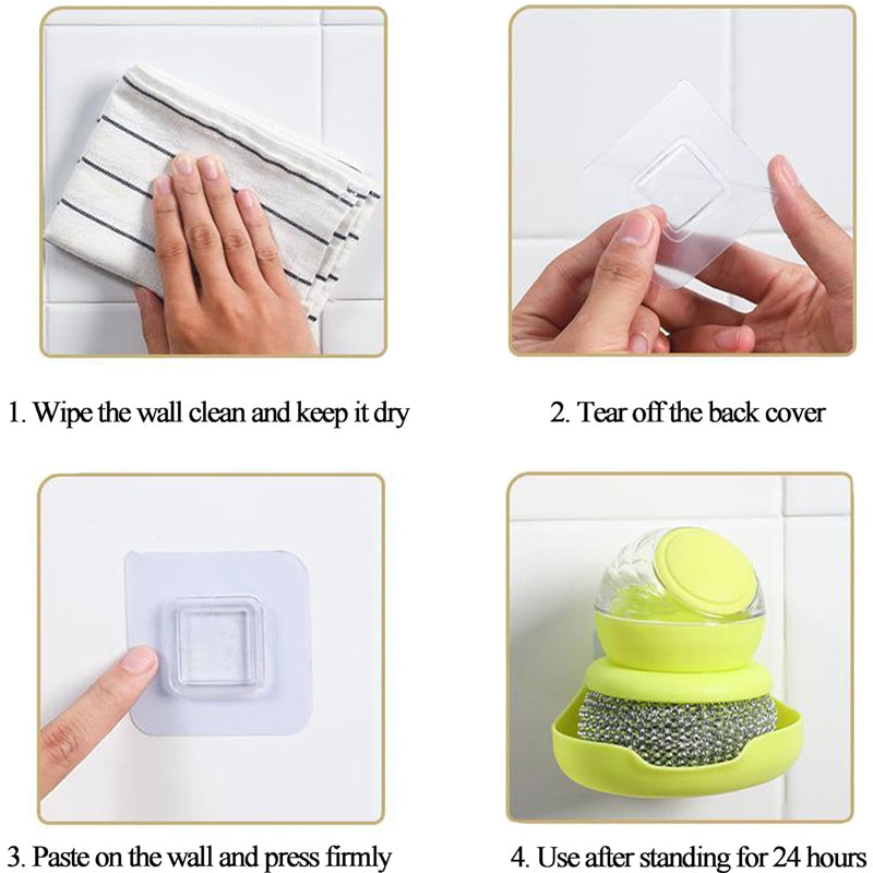 Soap-Dispensing Steel Wool Scrubber with Holder - image 5