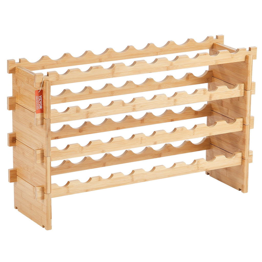 Stackable Bamboo Wine Rack, 4 Tier, 36 Bottles - image 2