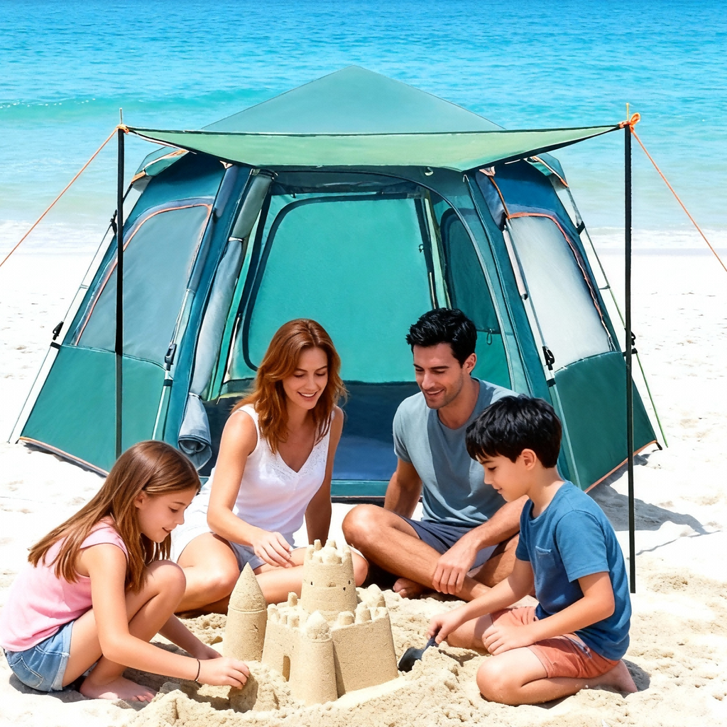 Quick Setup Hexagon Tent, 4-6 Person, Green - image 5