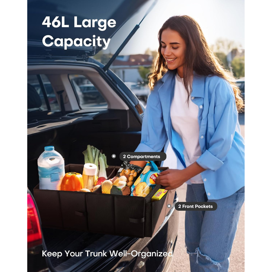 Collapsible Trunk Organizer Basket for SUV and Car, 46L - image 5