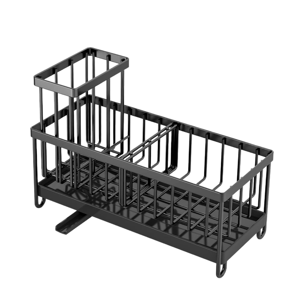 Kitchen Sink Caddy with Sponge and Brush Holder, Black - image 6