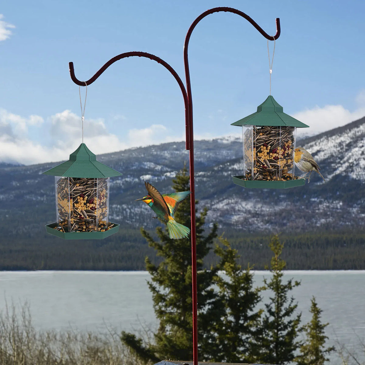 Hanging Gazebo Wild Bird Feeder, 6 Ports - image 7