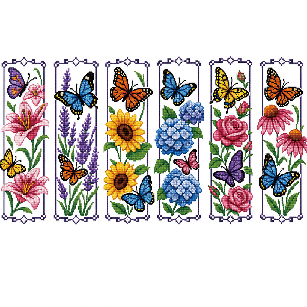 Butterfly Cross Stitch Bookmark Kit, 6 Pack - image 3