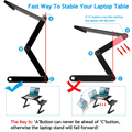 Adjustable Folding Laptop Desk with Mouse Board