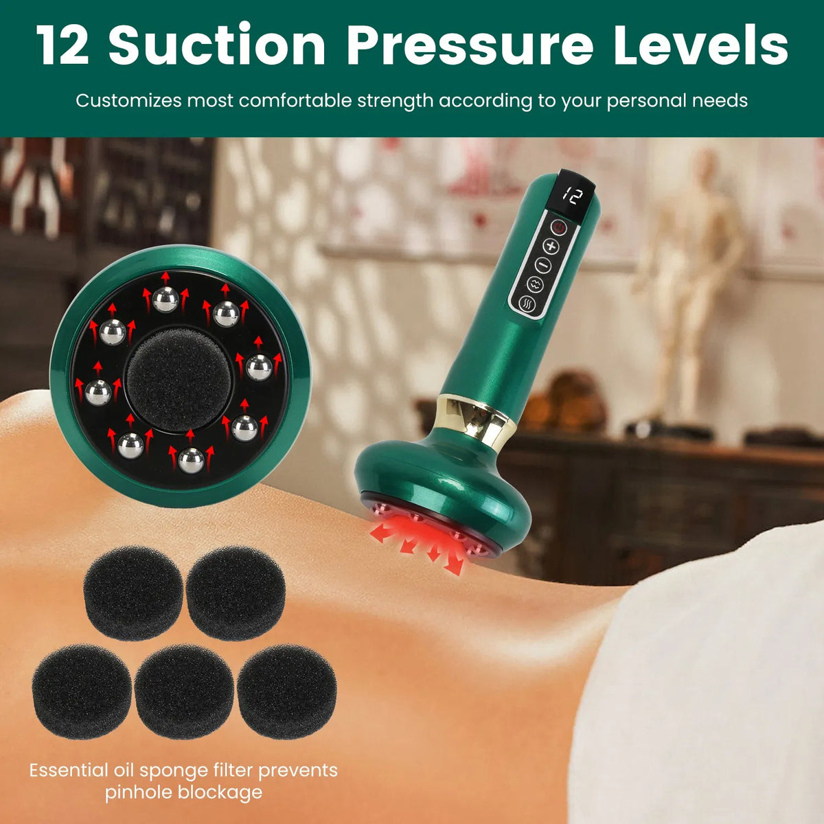 Handheld Vacuum Cupping Massager, 12 Levels - image 5