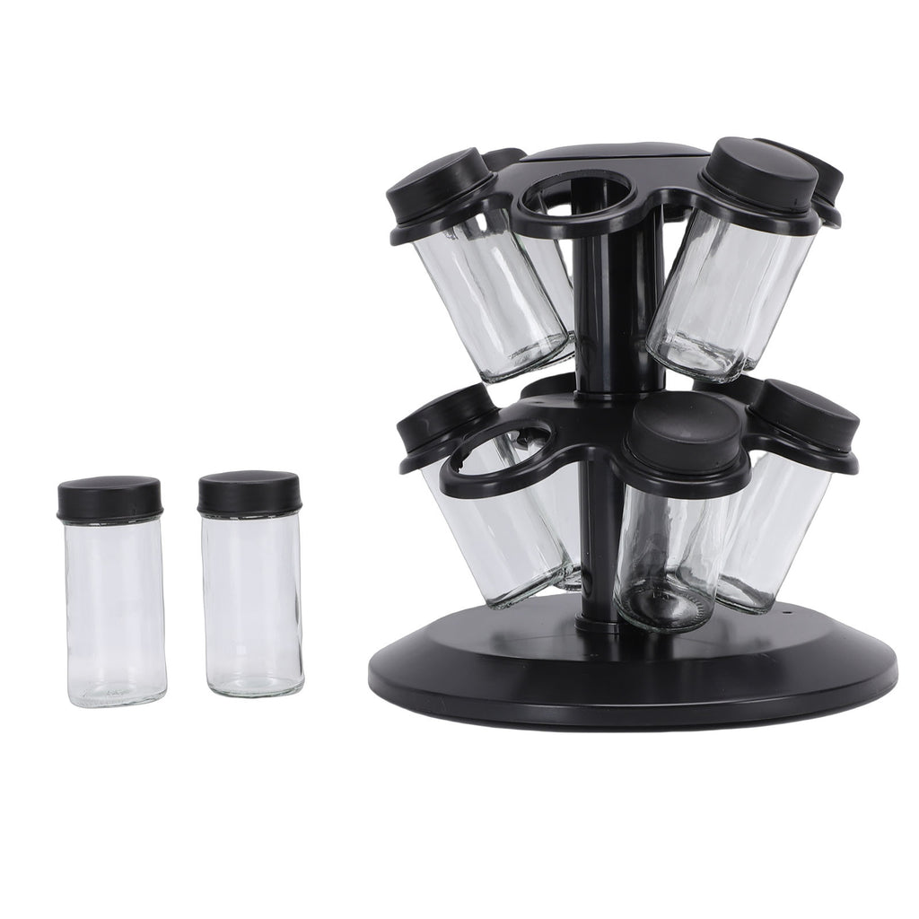 Rotating Glass Spice Jar Rack
