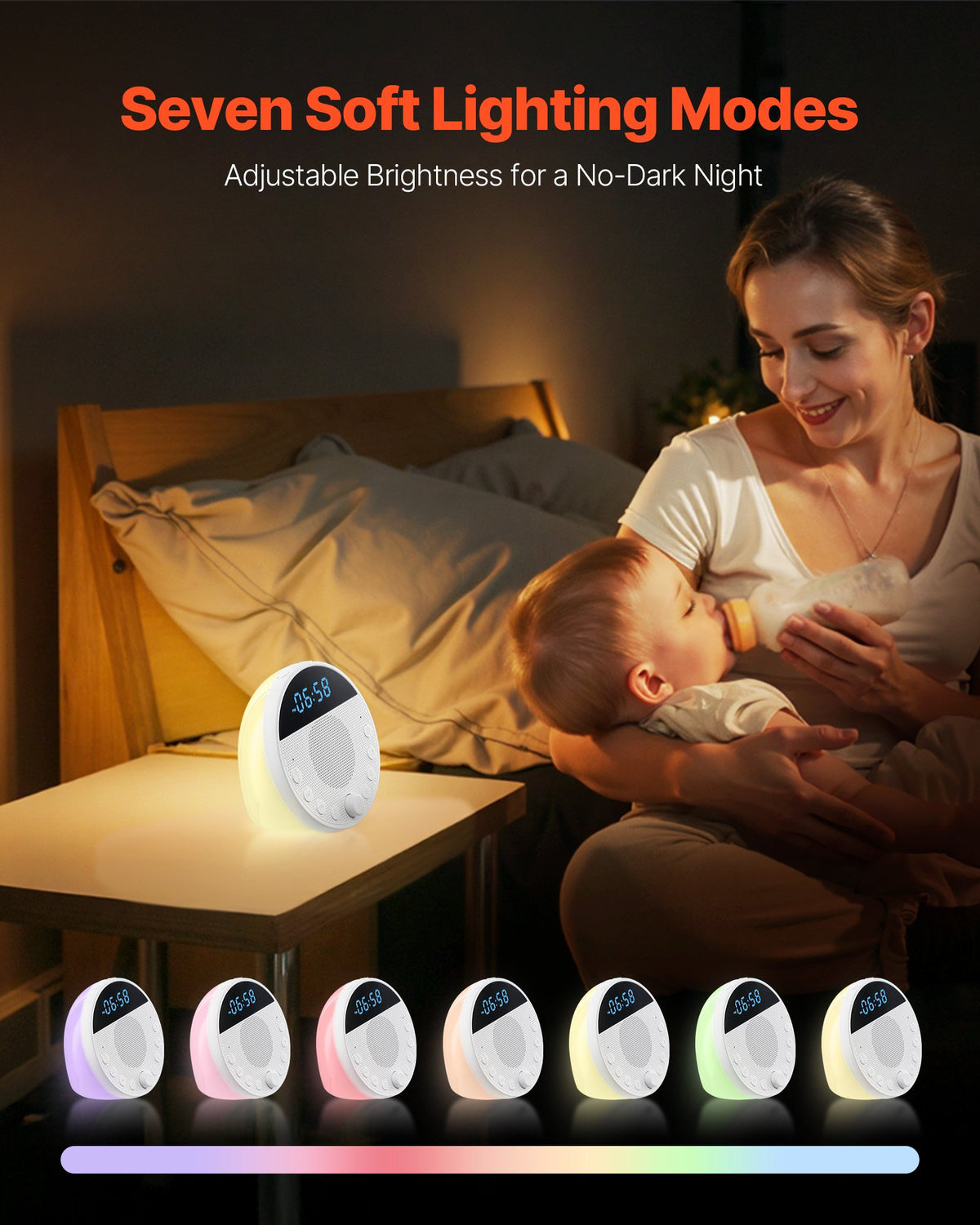 White Noise Sound Machine with 7-Color Night Light - image 5
