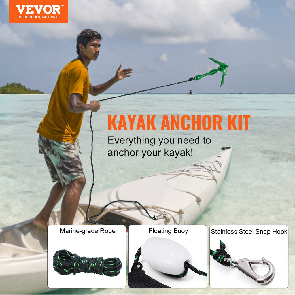 3.5 lb Folding Kayak Anchor Kit with Rope & Buoy - image 3