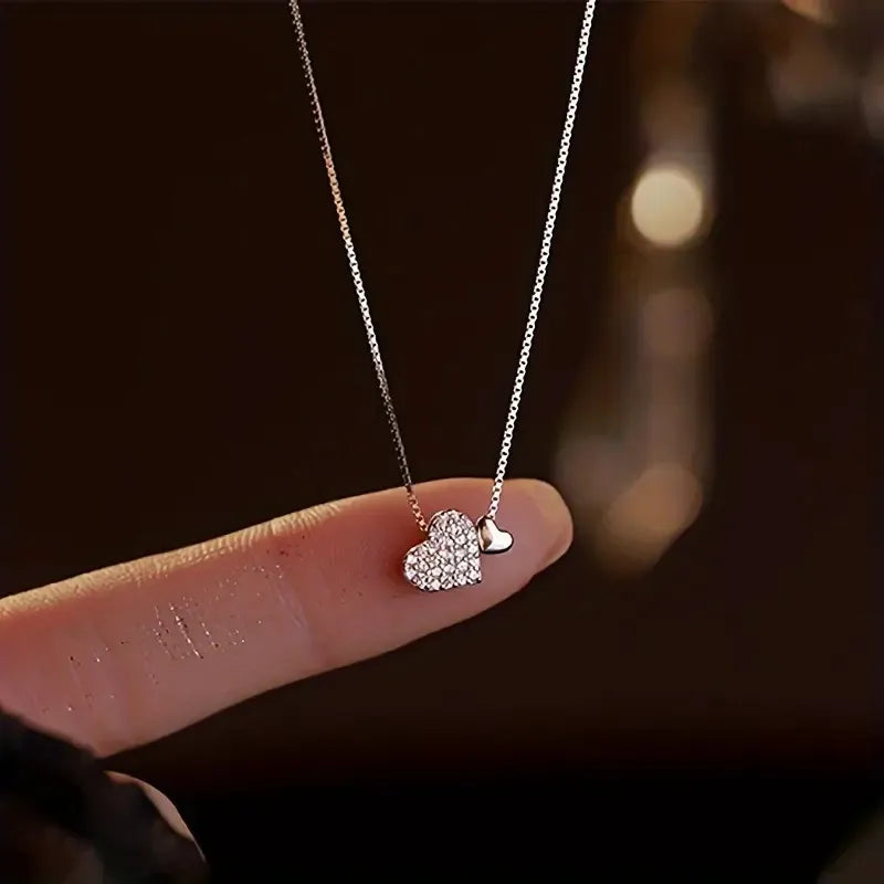 Double Heart Pendant Necklace - image 6
