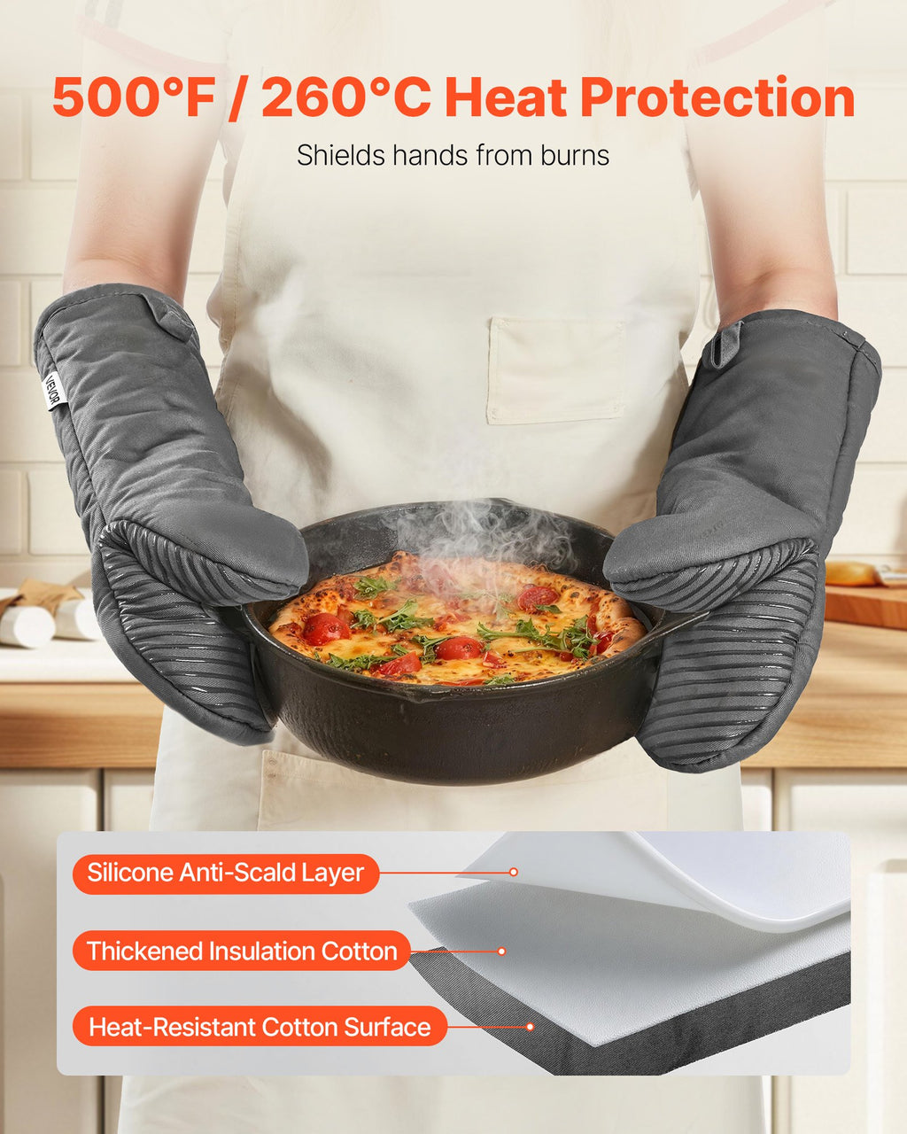 Mini Silicone Oven Mitts, Gray, Pair - image 5