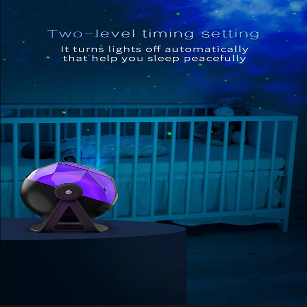 Galaxy Star Projector Night Light, Black - image 6