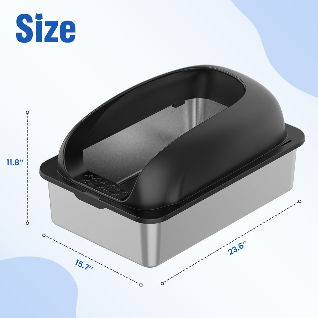 Stainless Steel Cat Litter Box with Lid - image 9