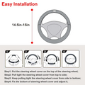 Perforated Faux Leather Steering Wheel Cover, 14.5-15 in