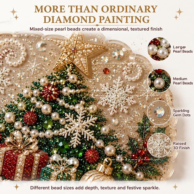 Christmas Diamond Painting Suncatcher Kit, 8 Inch - image 5